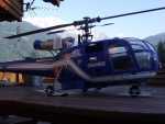 Alouette III Gendarmerie AVEC LE MONT BLANC EN ARRIERE PLAN